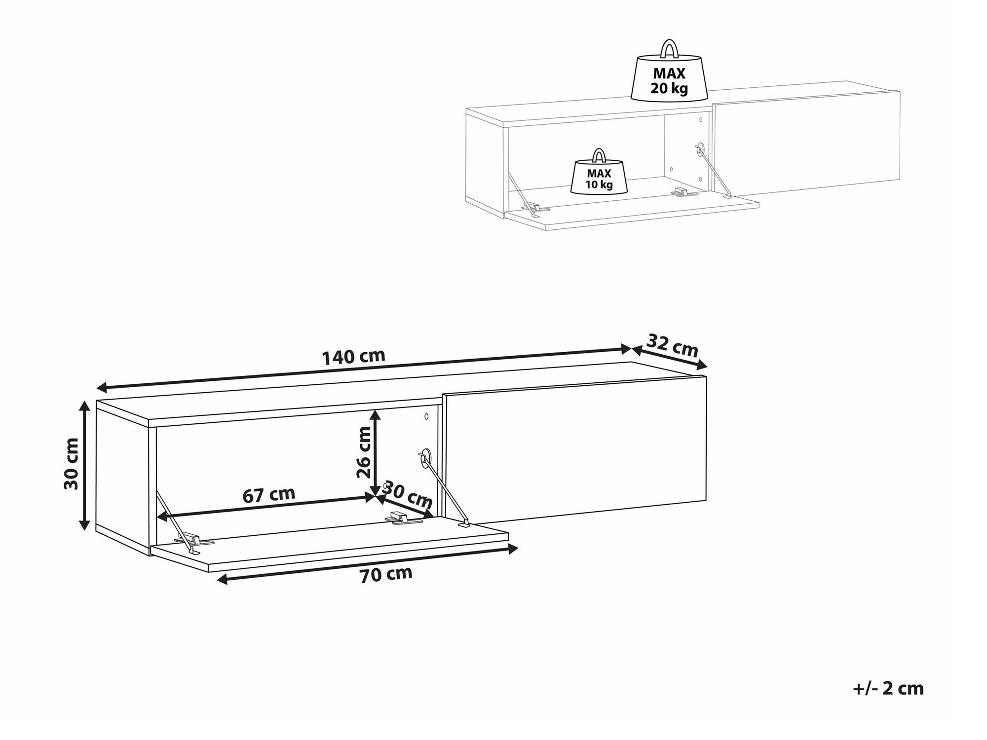 TV galds Berwyn 2663 (Melns + Brūns)