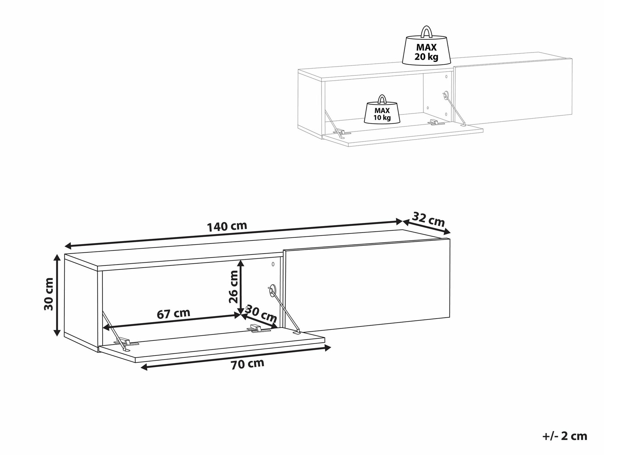 TV galds Berwyn 2663 (Melns)