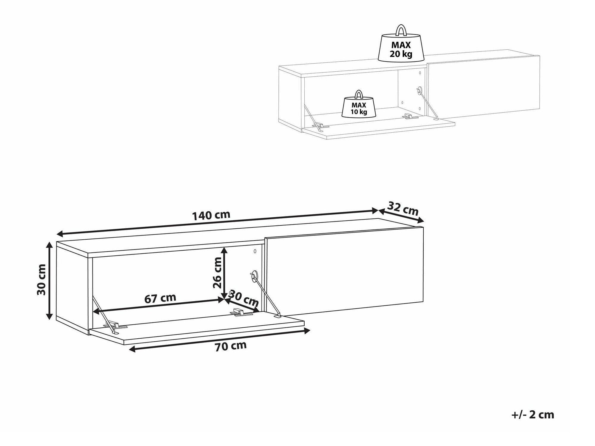 TV galds Berwyn 2663 (Sarkans + Brūns)