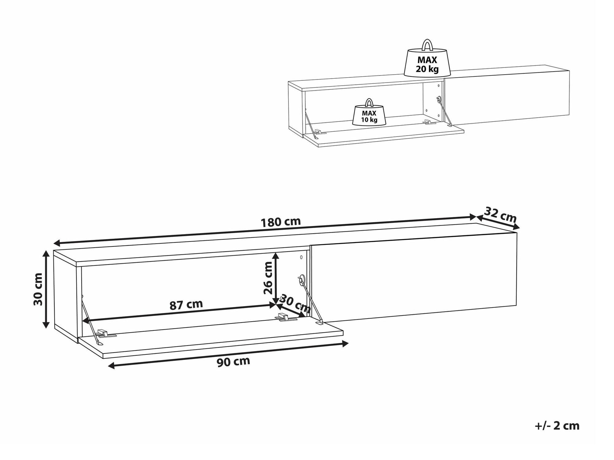 TV galds Berwyn 2664 (Balts)