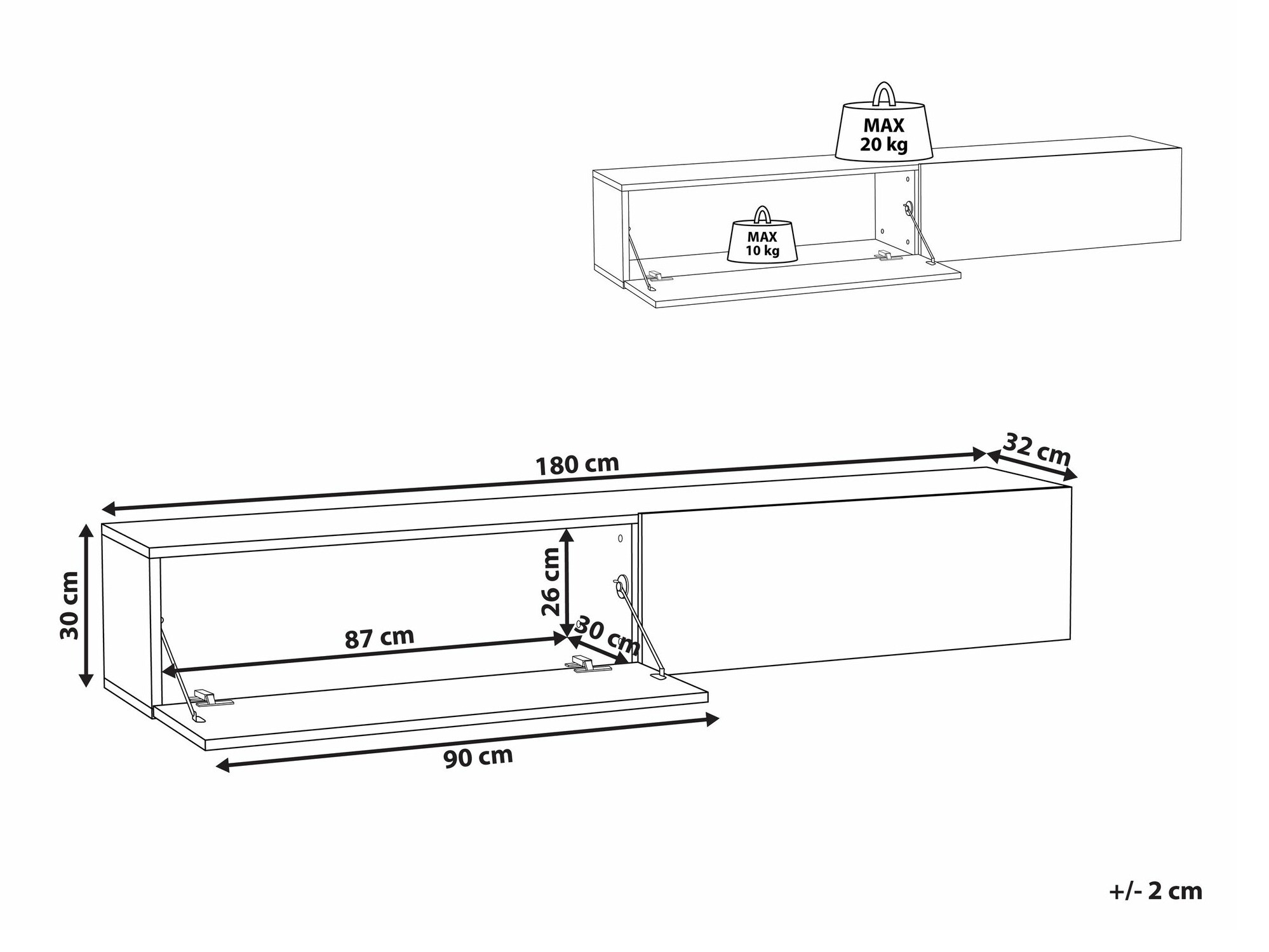 TV galds Berwyn 2664 (Sarkans + Brūns)