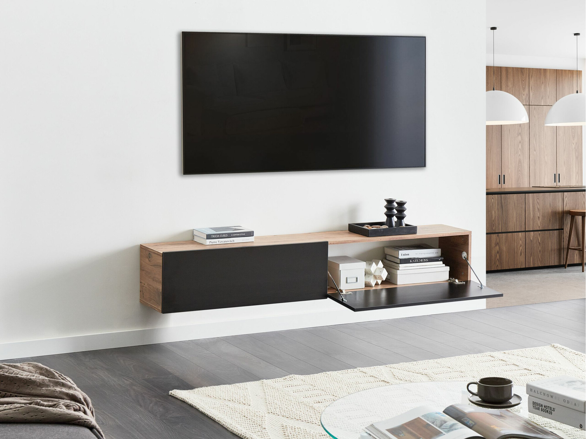 ТВ тумба Berwyn 2664 (Чёрный + Коричневый)