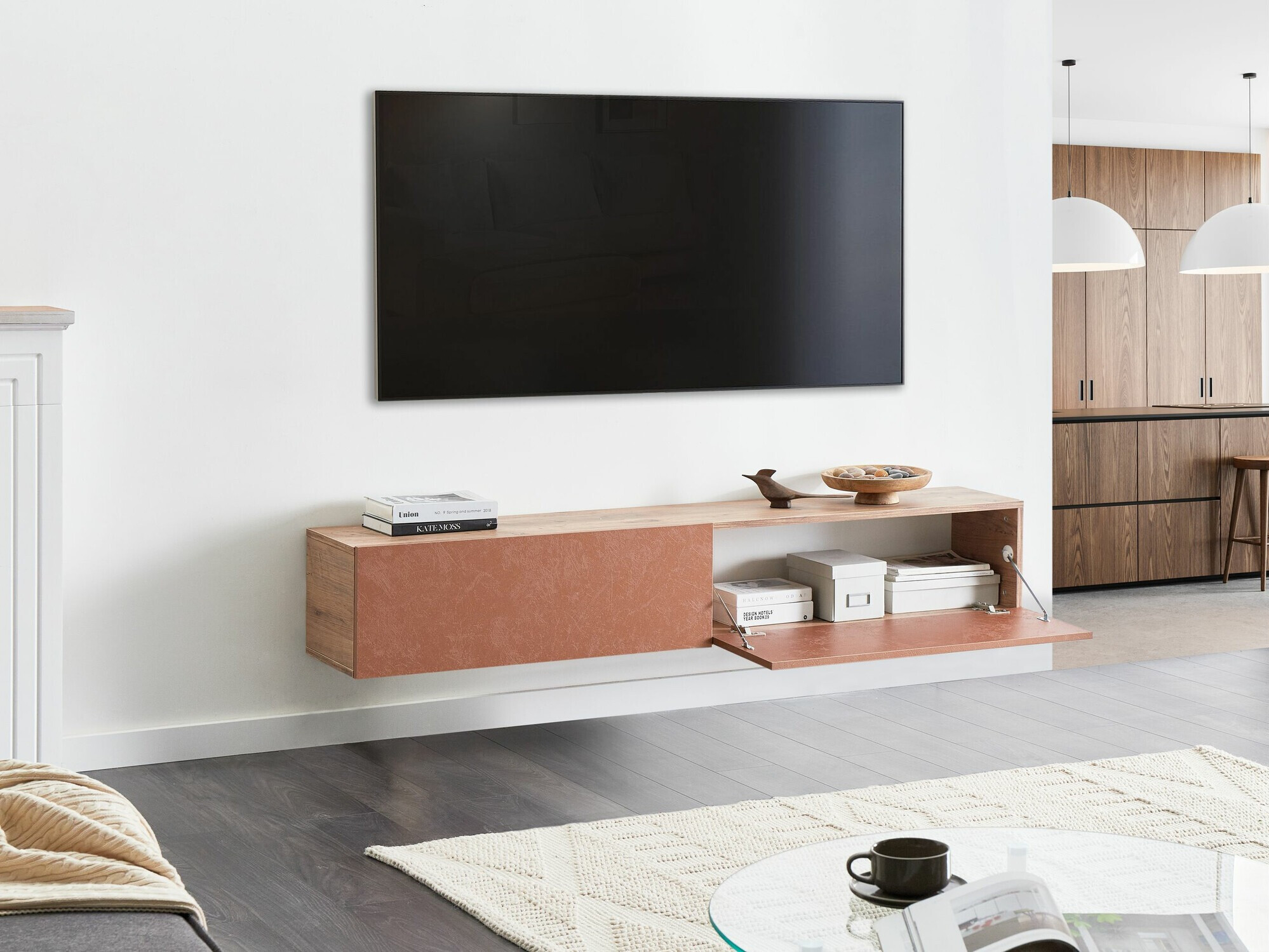 ТВ тумба Berwyn 2664 (Красный + Коричневый)