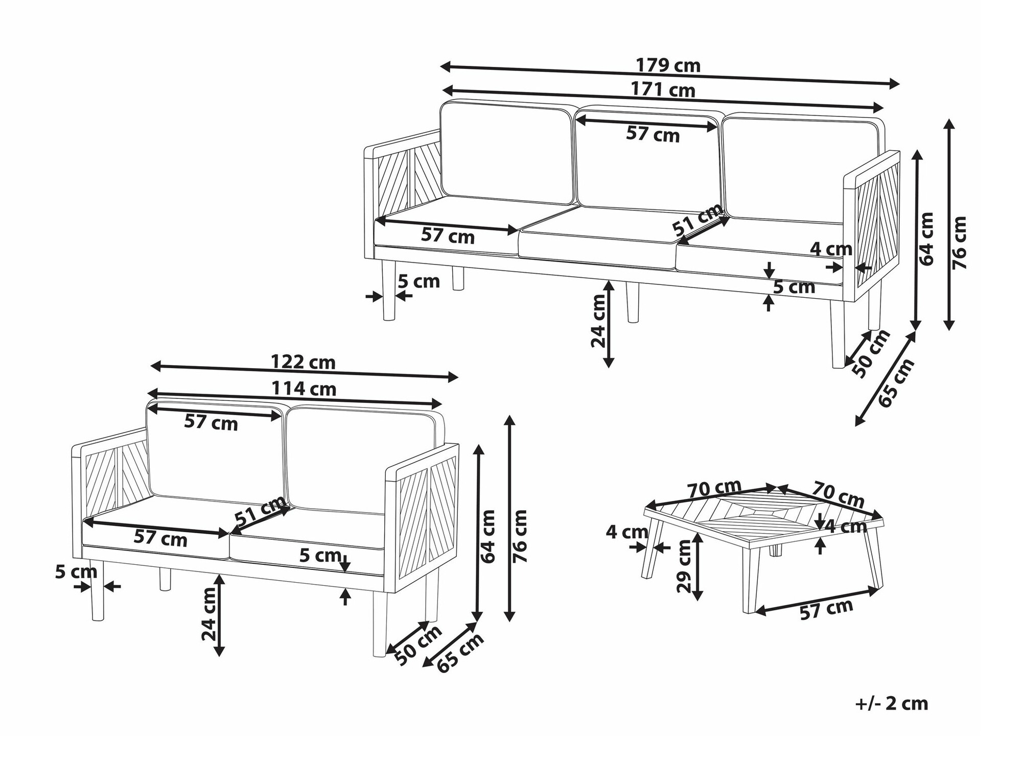 Dārza mēbeļu komplekts Camenou 111