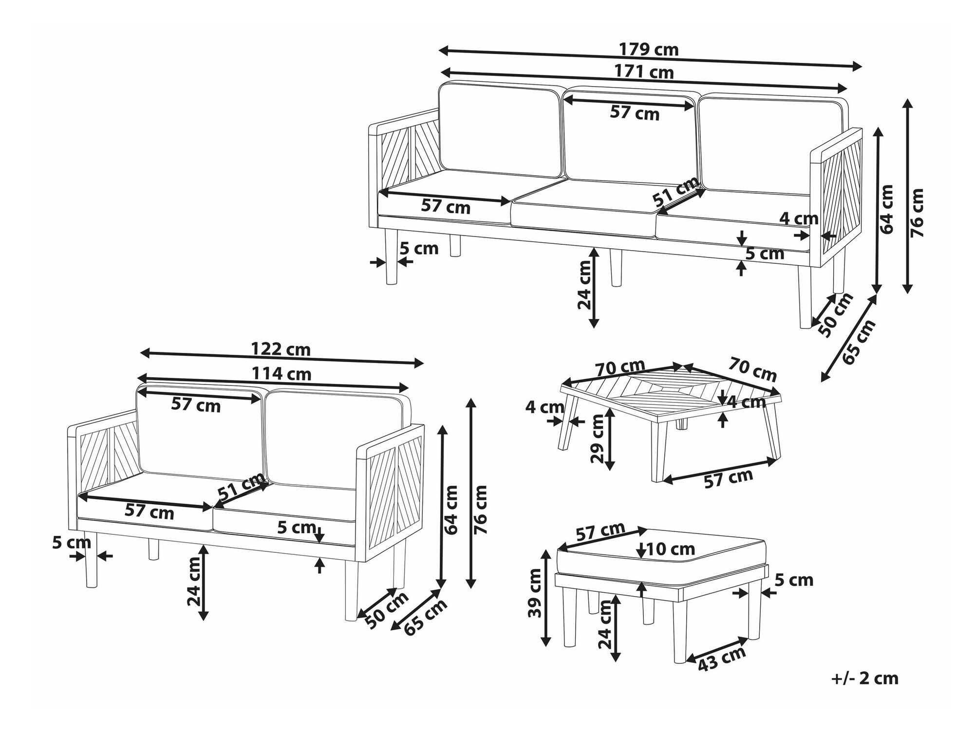 Dārza mēbeļu komplekts Camenou 113
