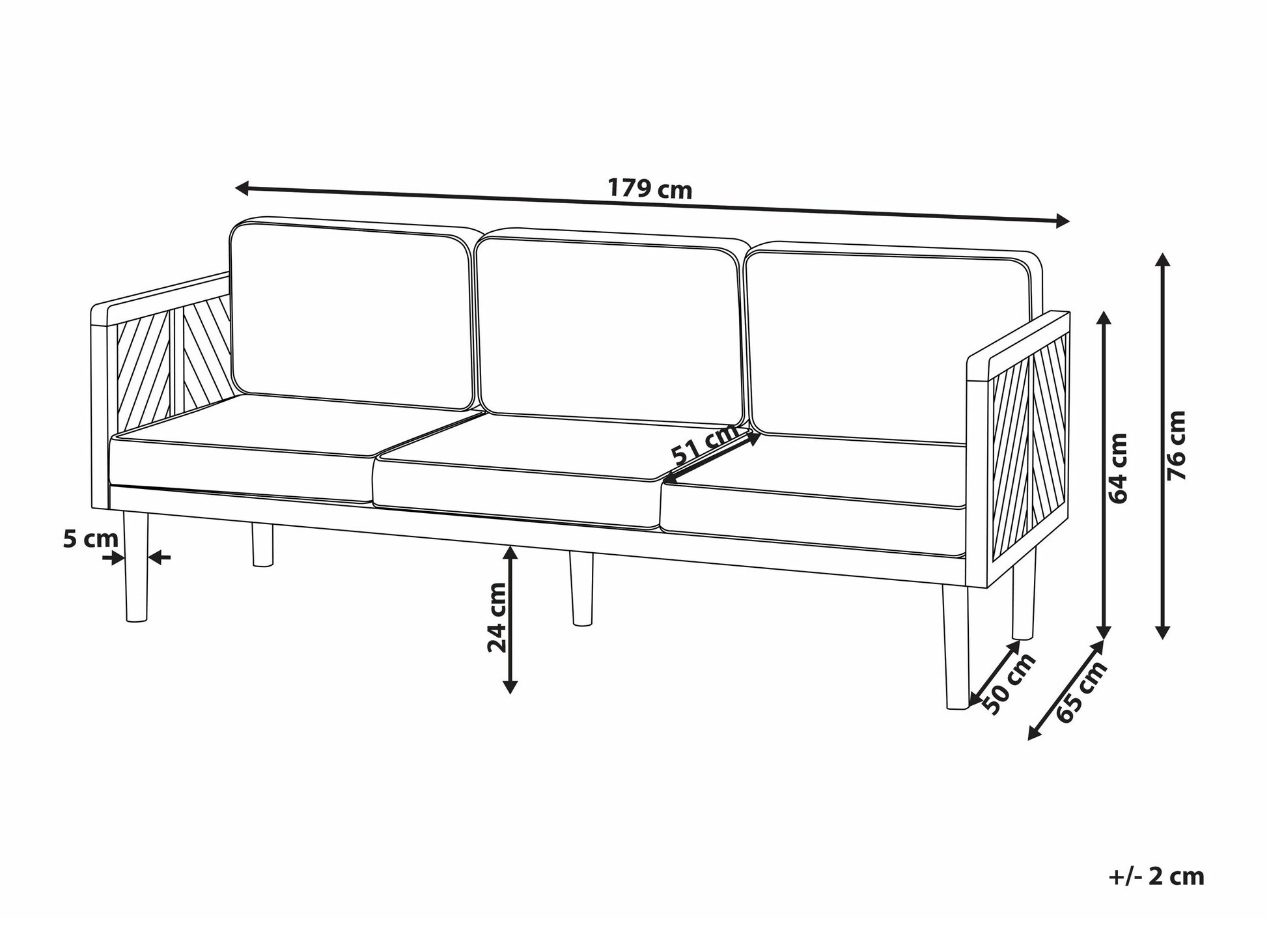 Садовый диван Camenou 107