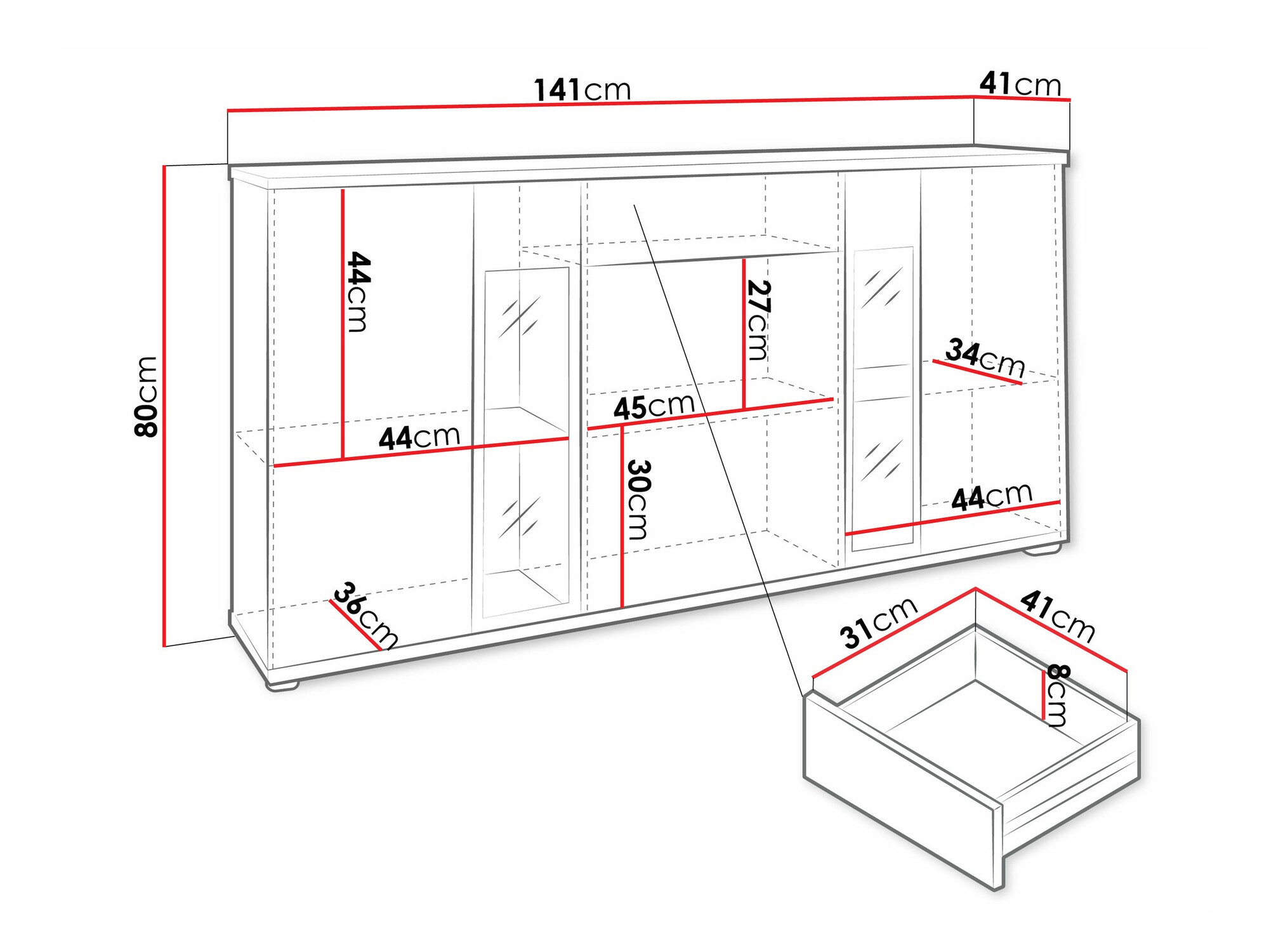 Kомод Tucson 114 (Artrisan дуб + Белый)