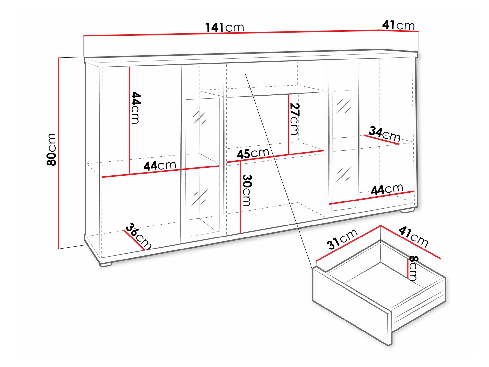 Kомод Tucson 114 (Белый)