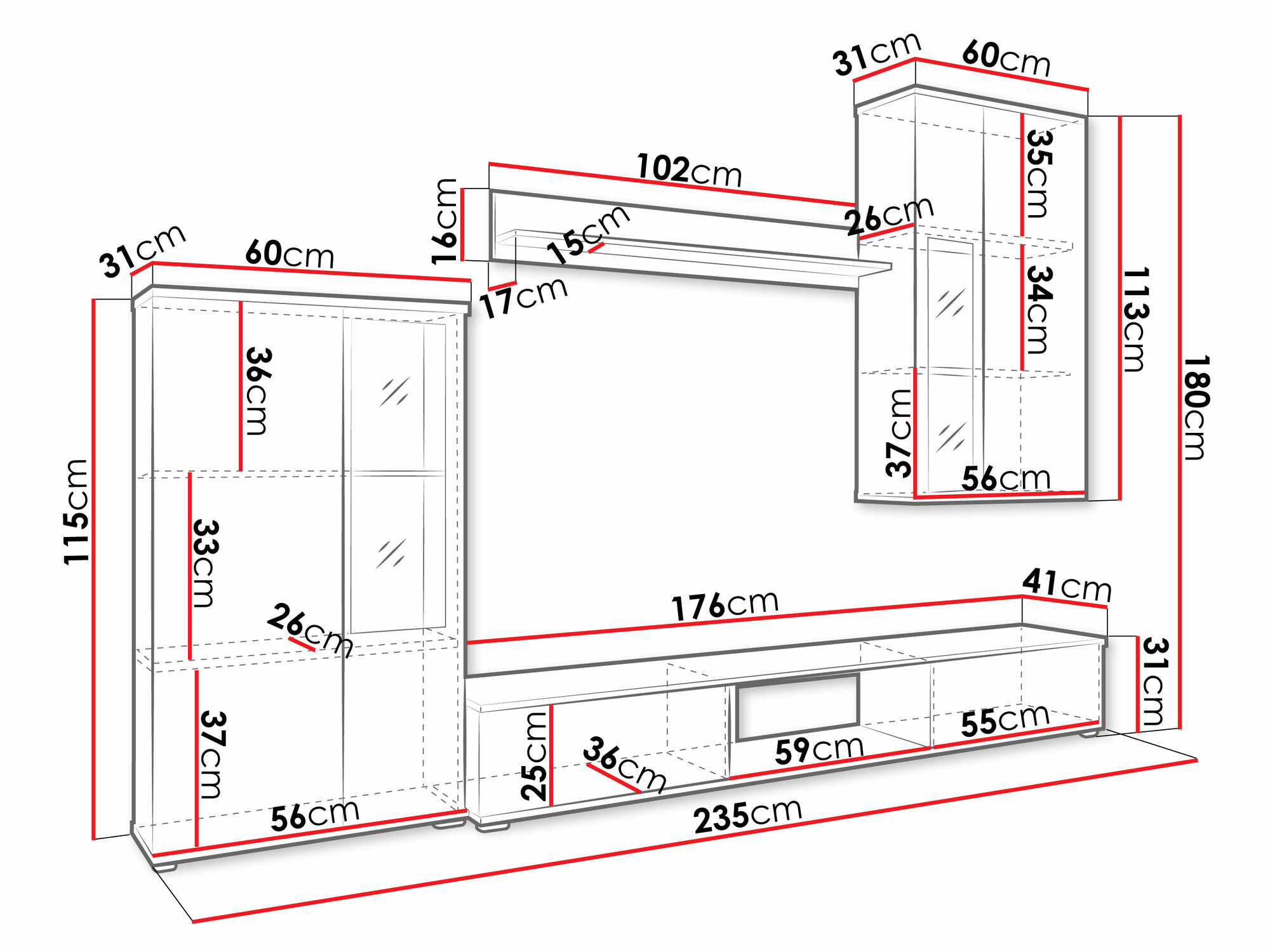 Viesistabas komplekts Tucson 100 (Balts)