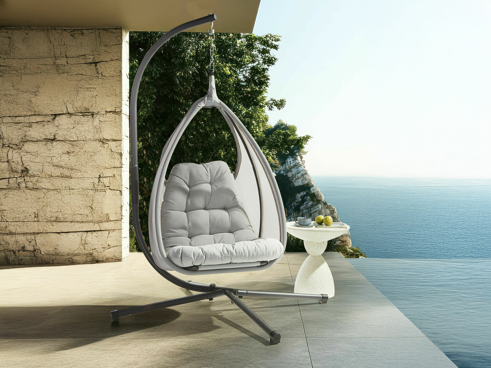 Piekaramais krēsls Berwyn 2669 (Gaiši pelēks)