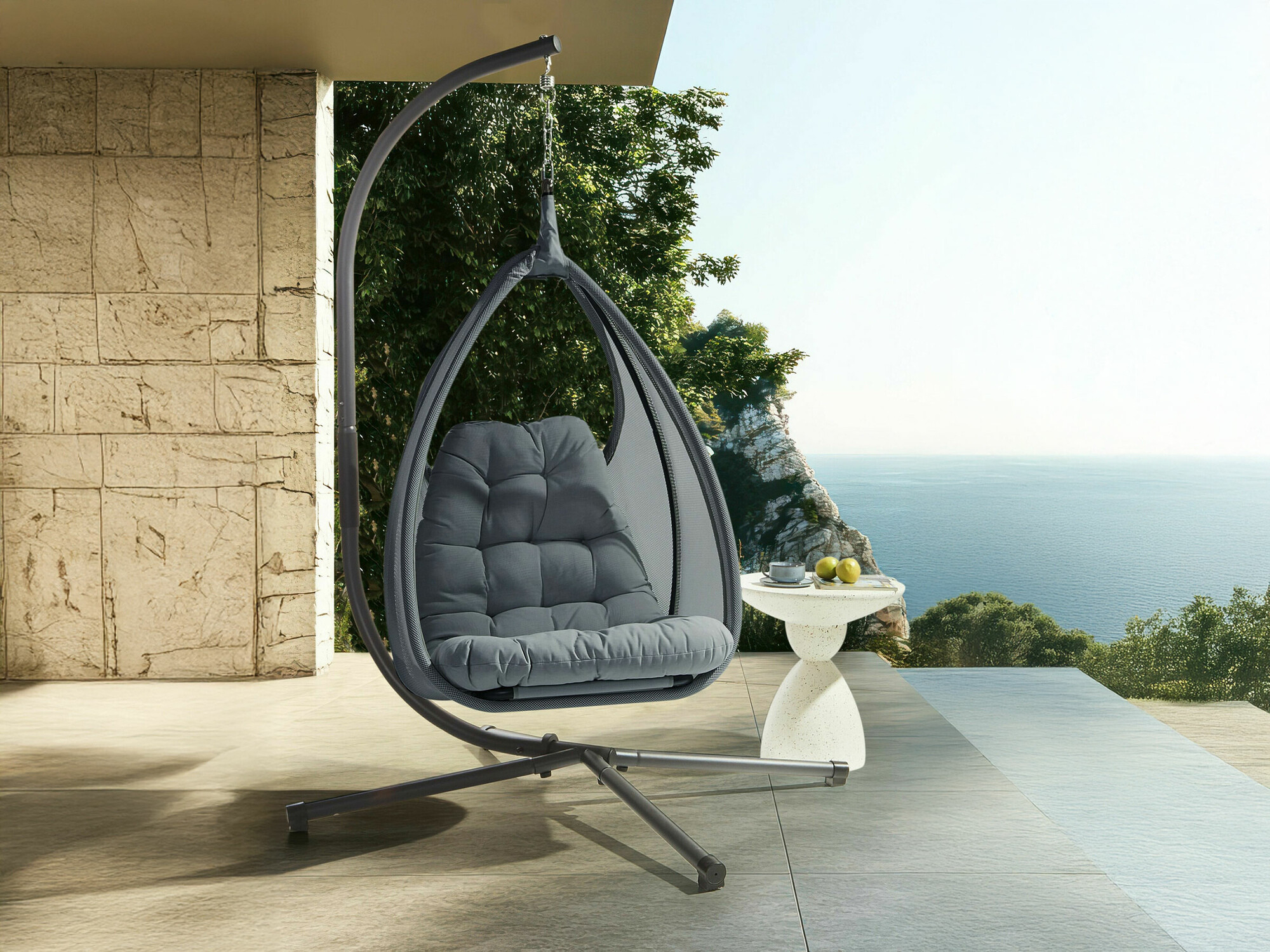 Piekaramais krēsls Berwyn 2669 (Tumši pelēks)