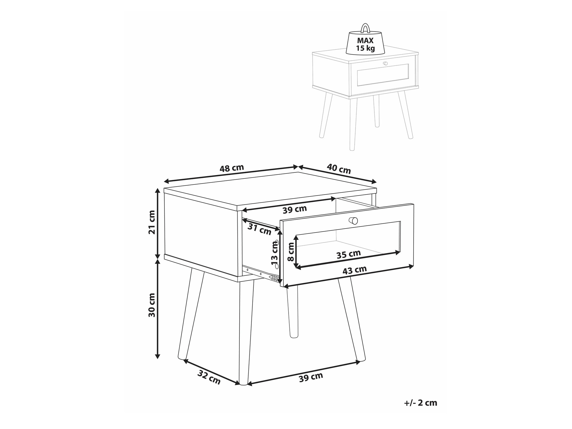 Прикроватная тумбочка Berwyn 2677