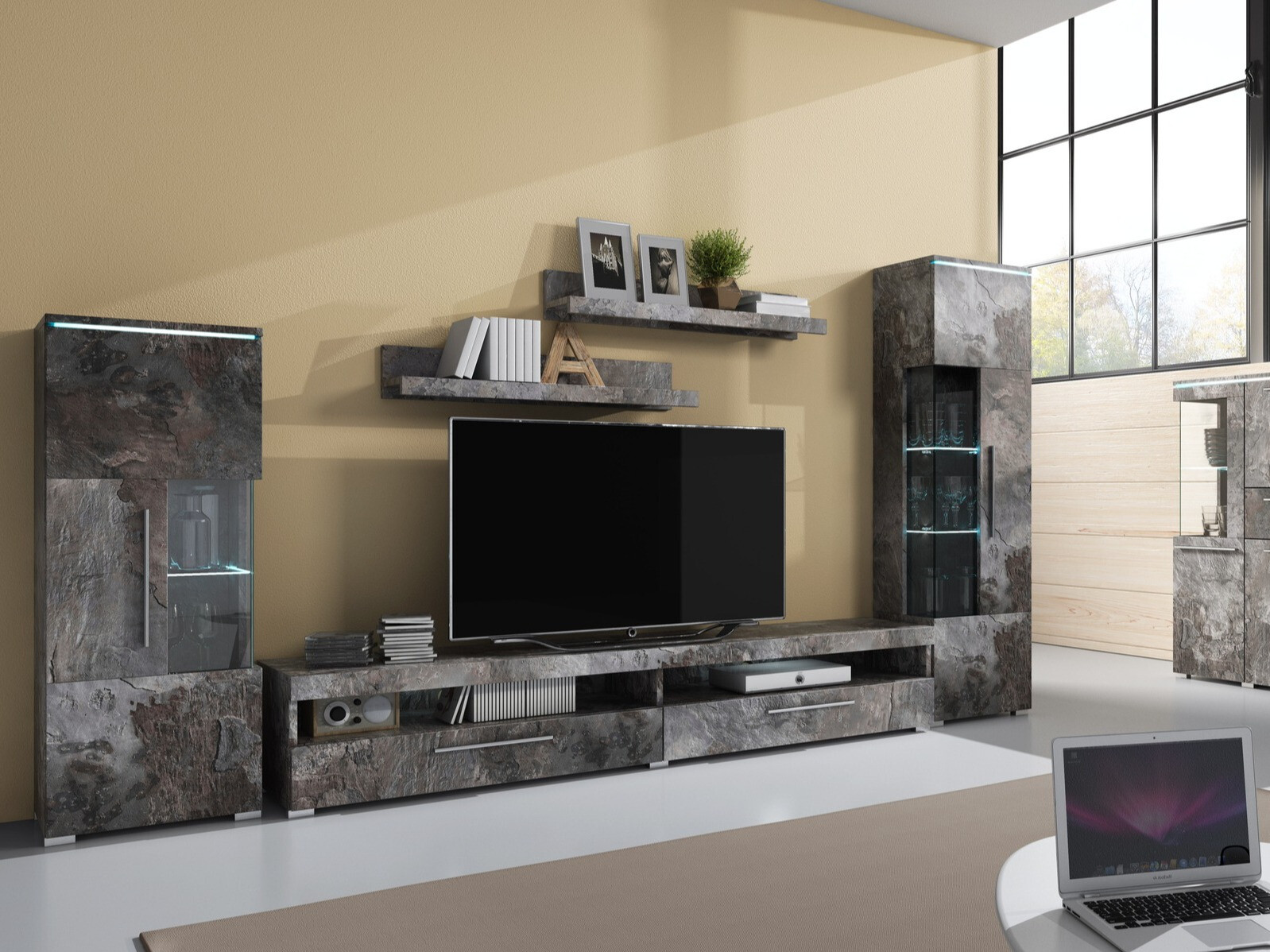 Стеллаж Torvire 106 (Темный бетон)