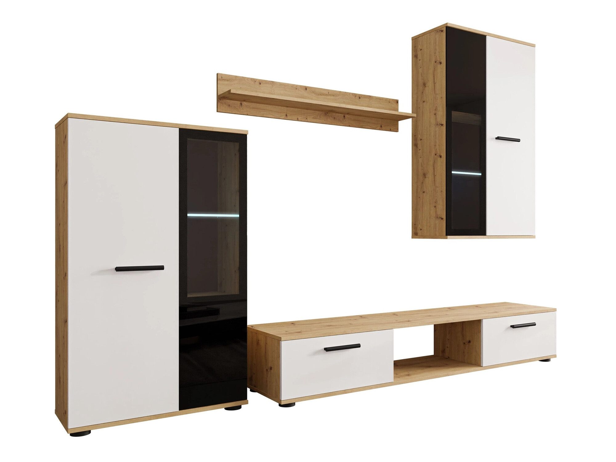 Viesistabas komplekts Genio (Artisan ozols + Balts)