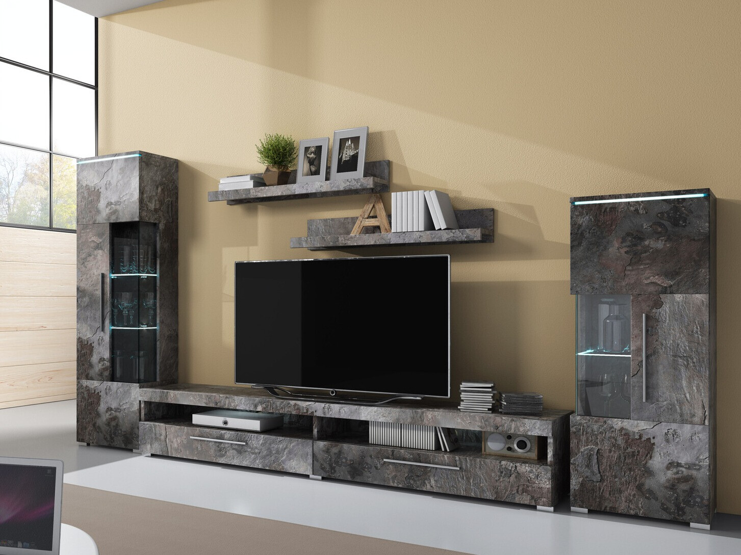 Viesistabas komplekts Torvire 107 (Tumšs betons)