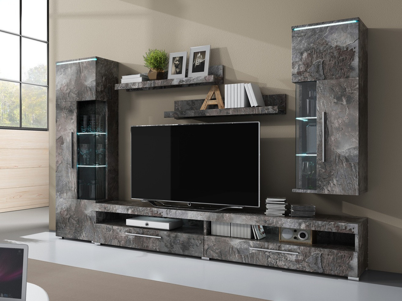 Viesistabas komplekts Torvire 108 (Tumšs betons)