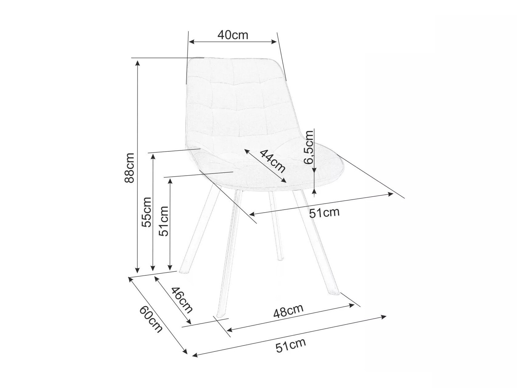 Krēsls Detroit 747 (Melns)