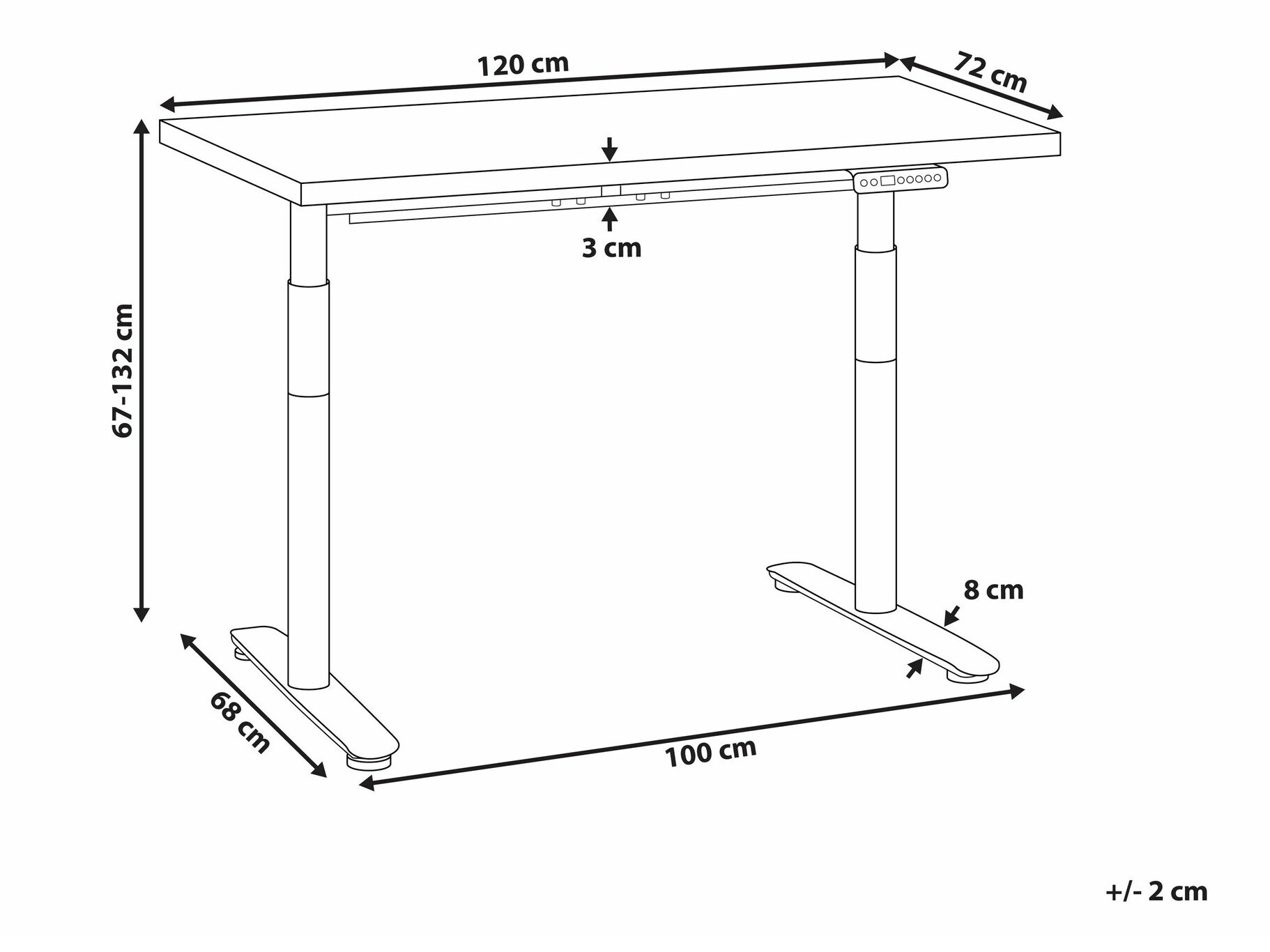 Рабочий стол с регулируемой высотой Berwyn 2679 (Чёрный)