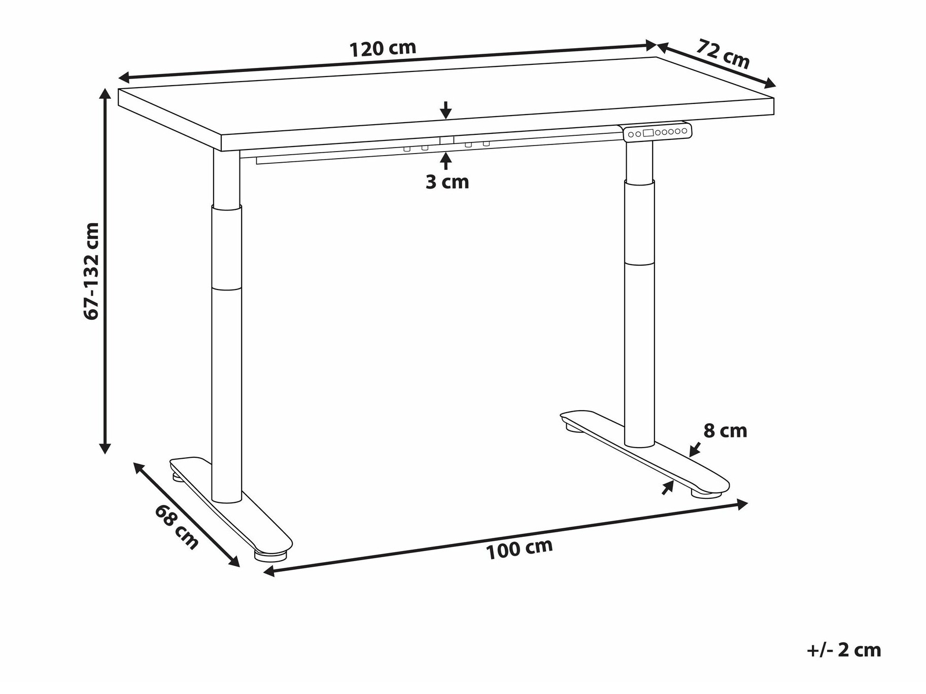 Рабочий стол с регулируемой высотой Berwyn 2679 (Серый)