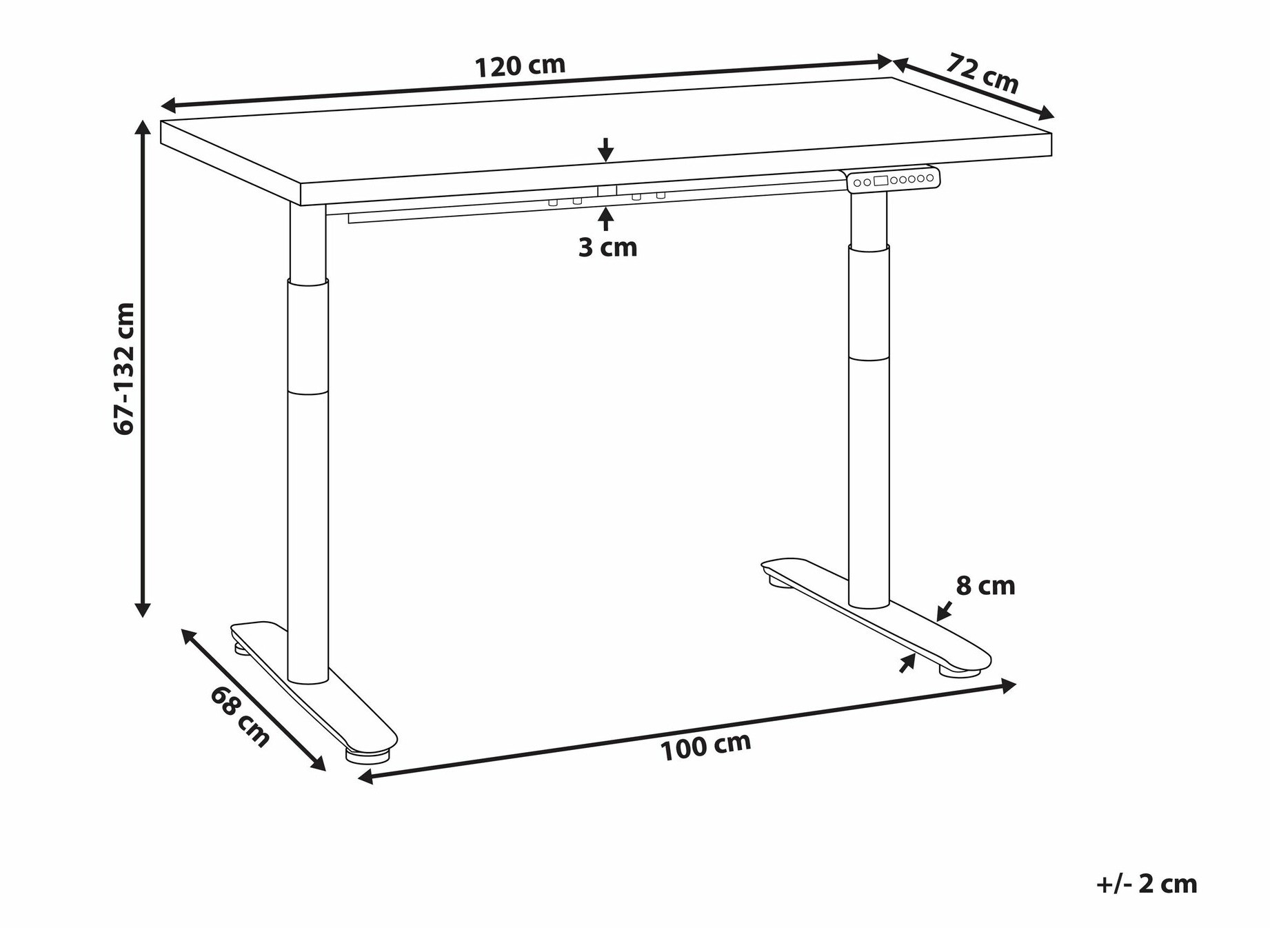 Рабочий стол с регулируемой высотой Berwyn 2679 (Темное дерево)