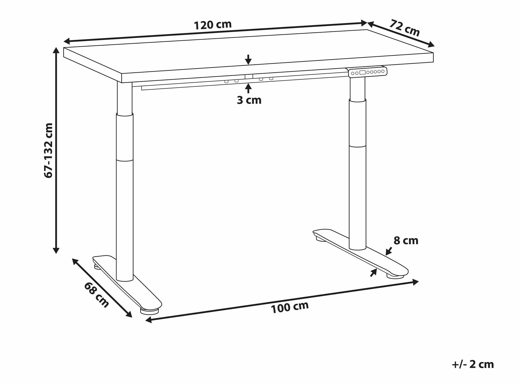 Rakstāmgalds ar regulējamu augstumu Berwyn 2679 (Melns)