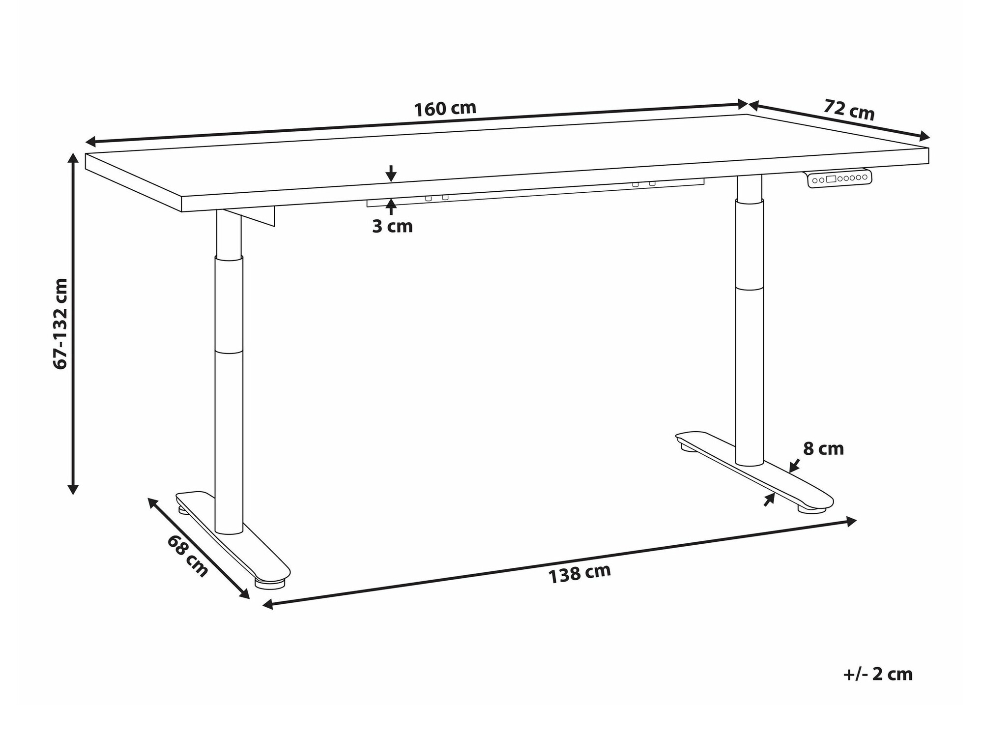 Rakstāmgalds ar regulējamu augstumu Berwyn 2680 (Balts)