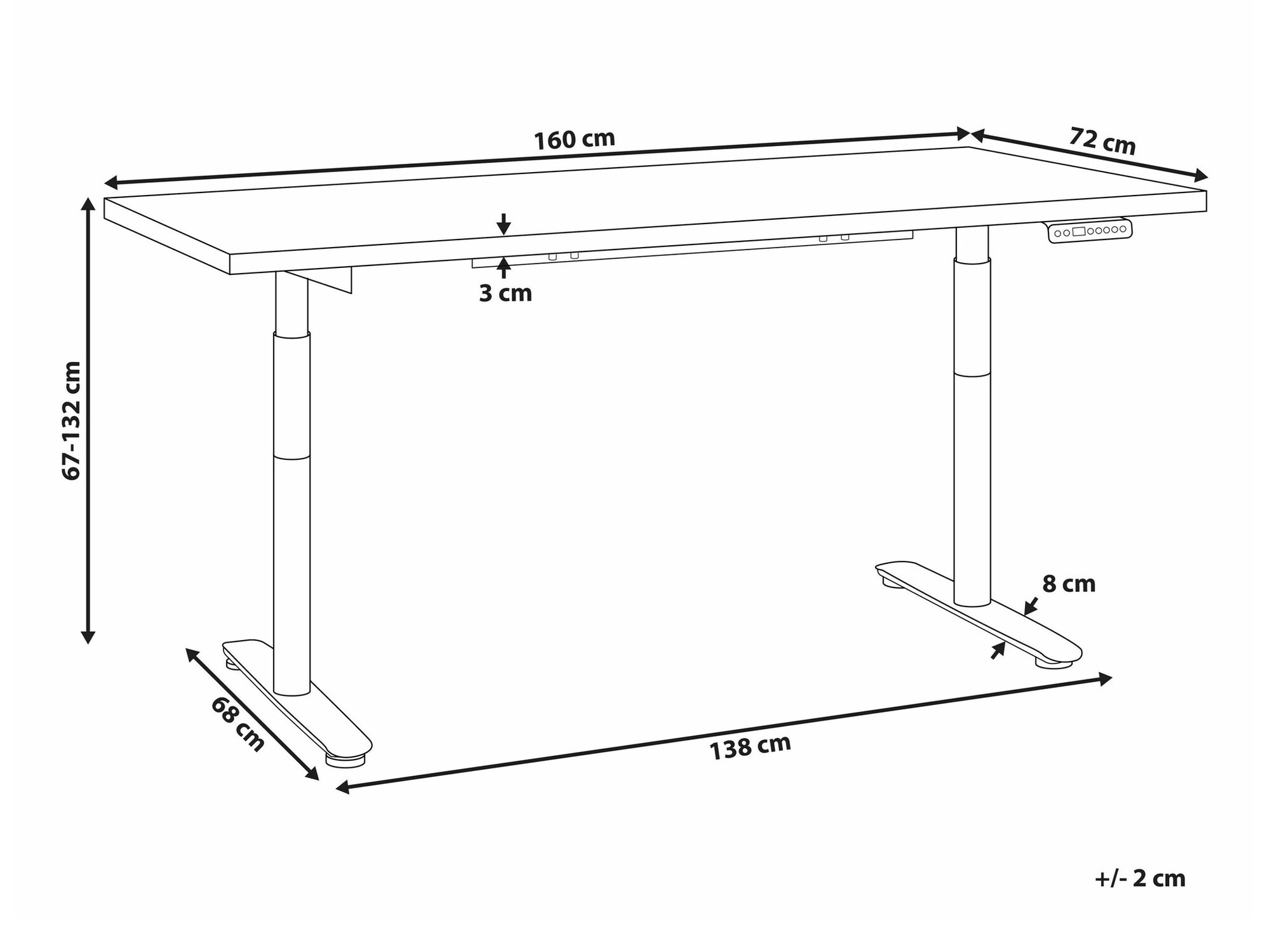 Rakstāmgalds ar regulējamu augstumu Berwyn 2680 (Melns)