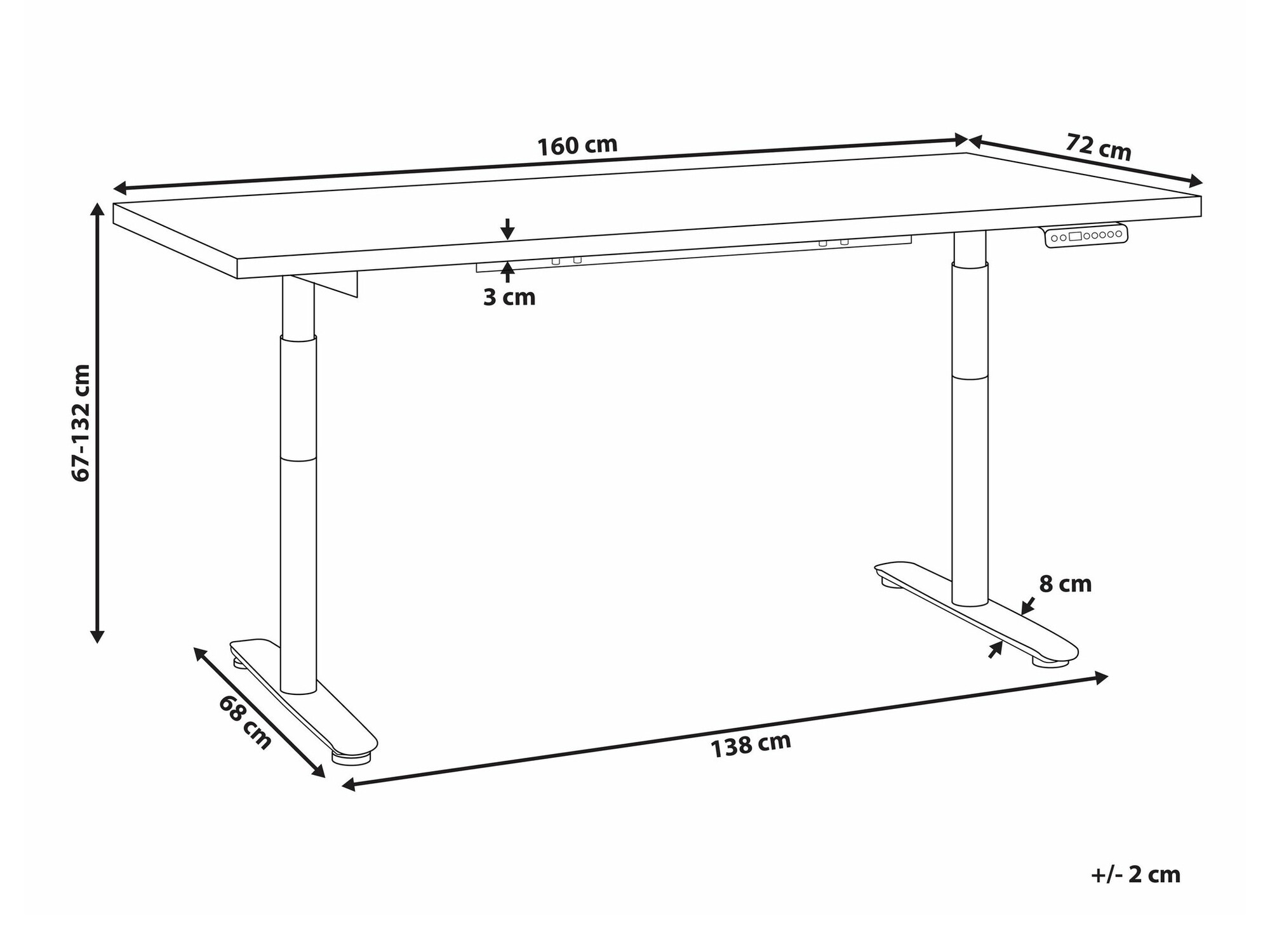 Rakstāmgalds ar regulējamu augstumu Berwyn 2680 (Tumšs koks)