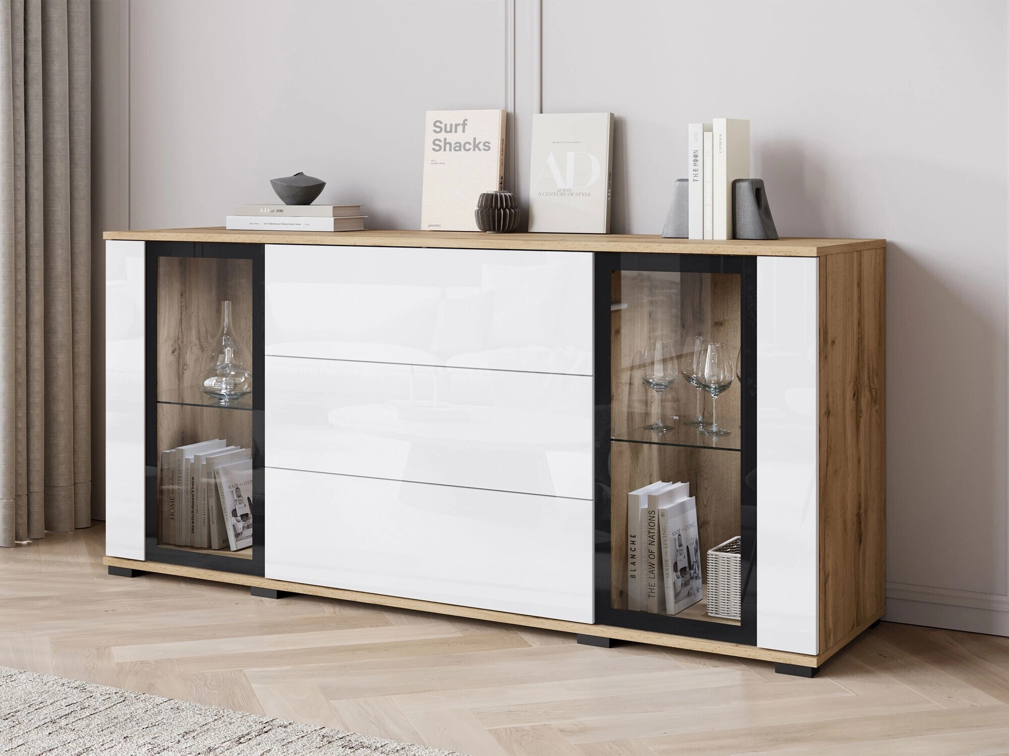 Kumode Torcame 101 (Votan ozols + Glancēts balts)