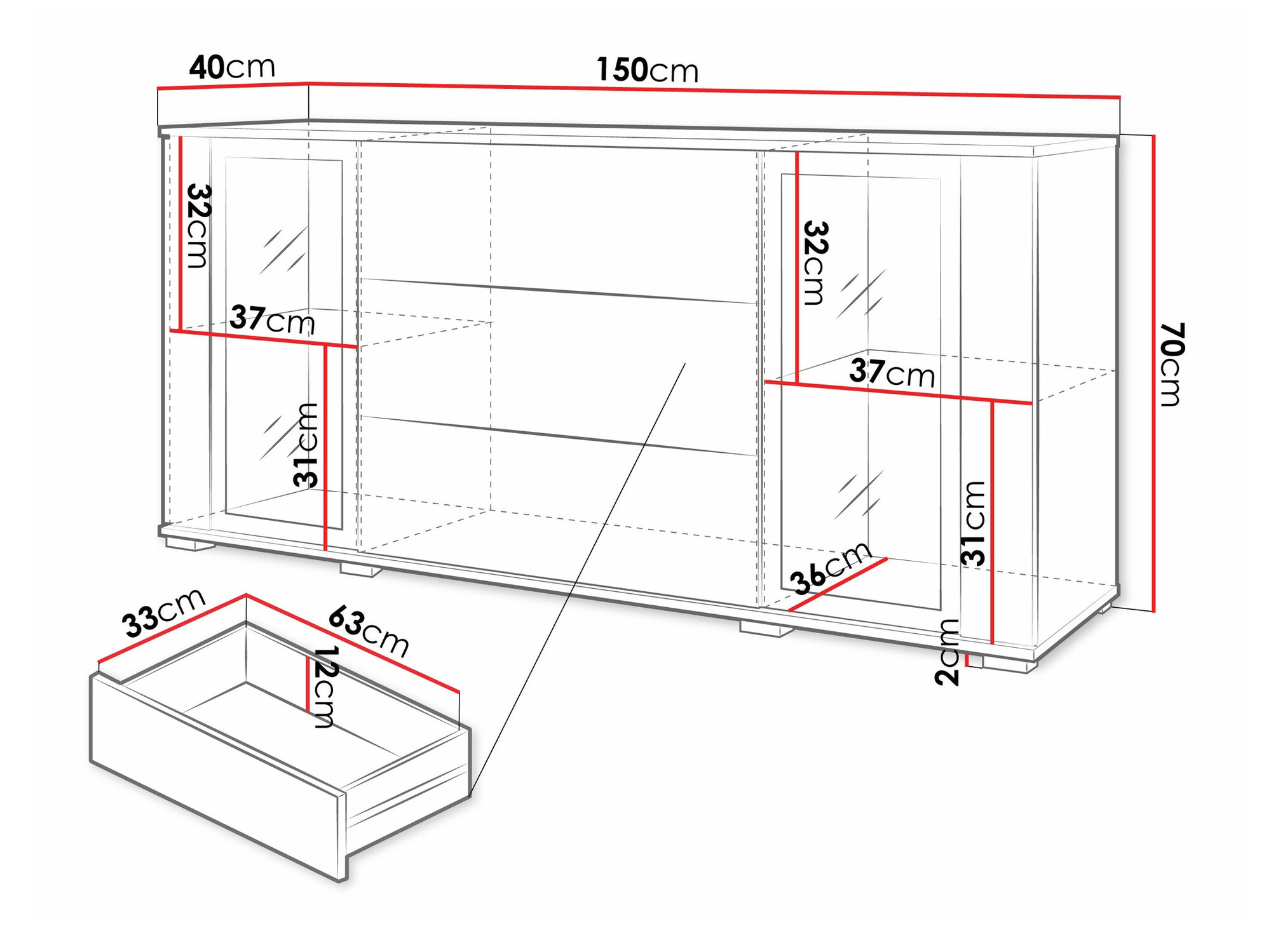 Kumode Torcame 101 (Votan ozols + Glancēts balts)