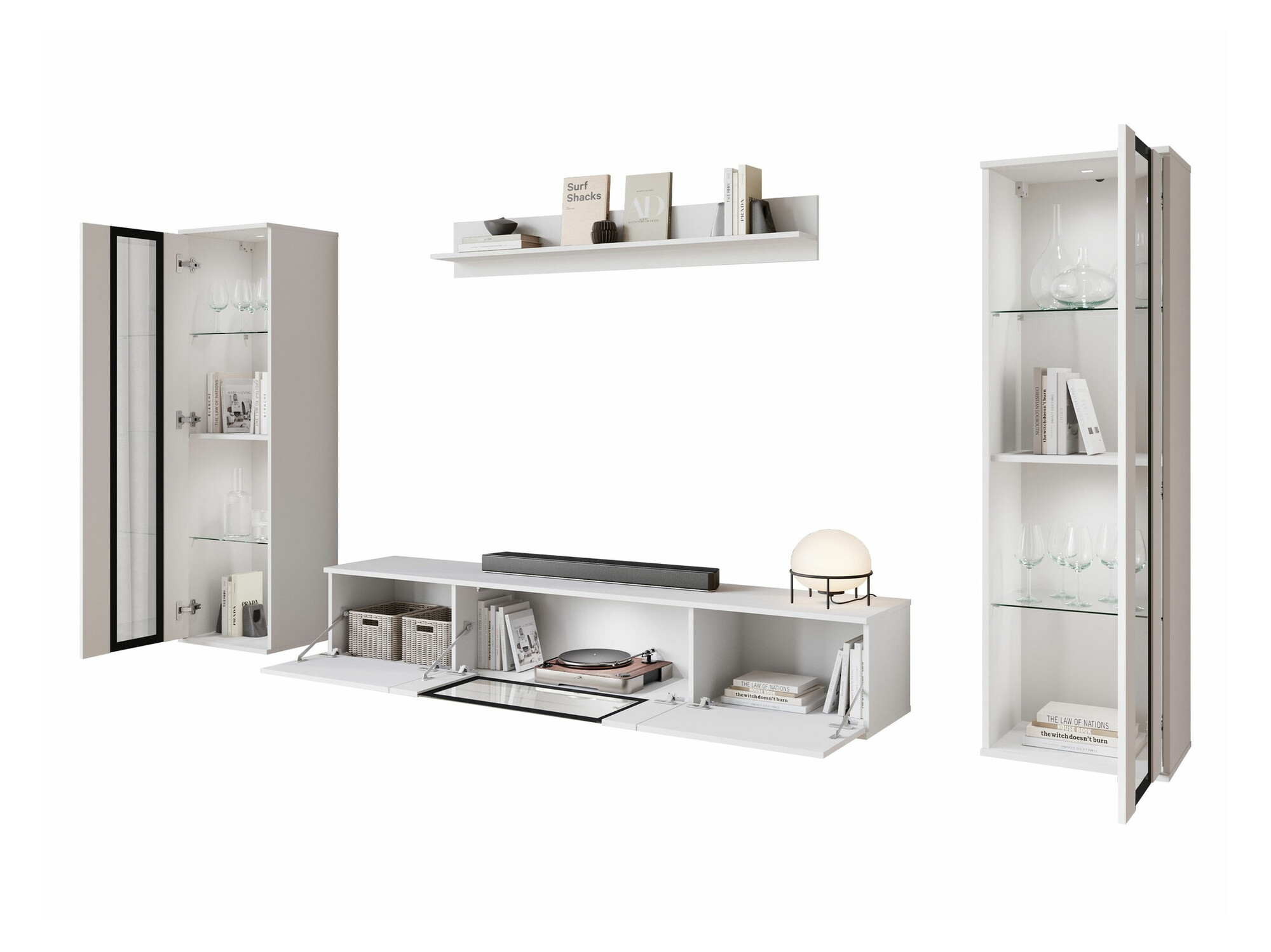 Набор для гостиной Torcame 103 (Белый + Глянцевый белый)