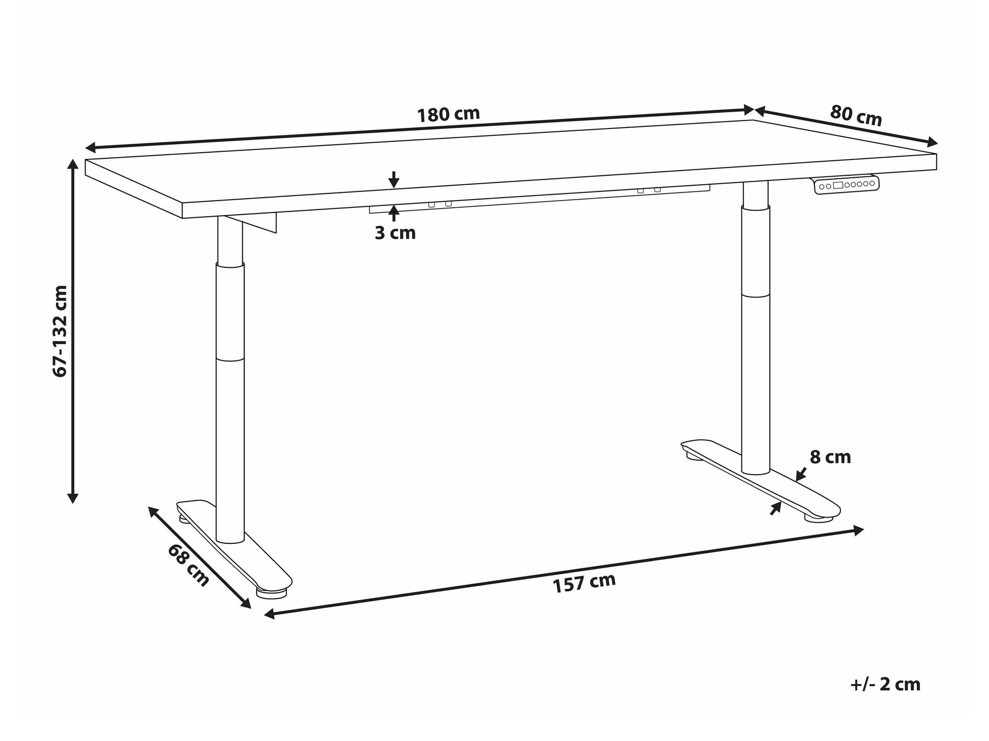 Rakstāmgalds ar regulējamu augstumu Berwyn 2194 (Melns)