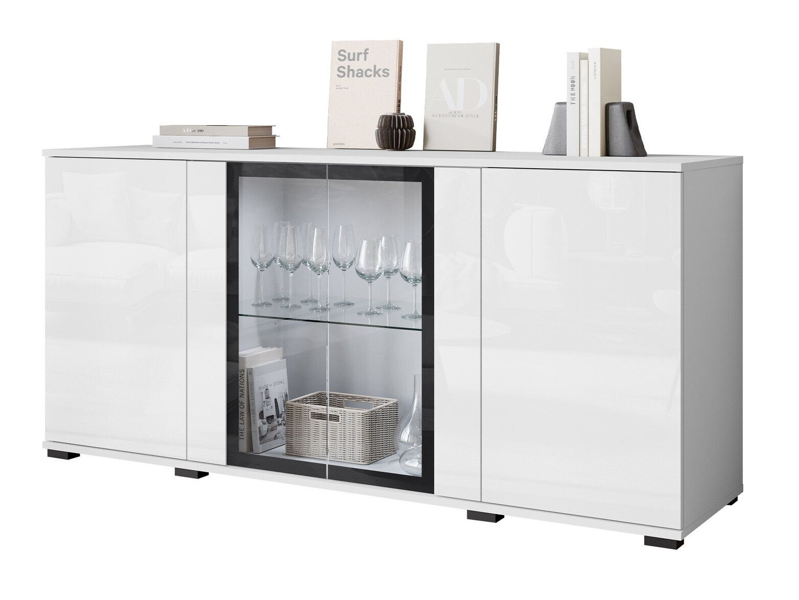 Шкафчик Torcame 102 (Белый + Глянцевый белый)