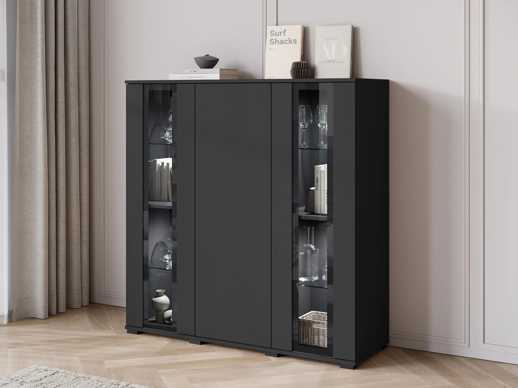 Skapis Torcame 100 (Melns)