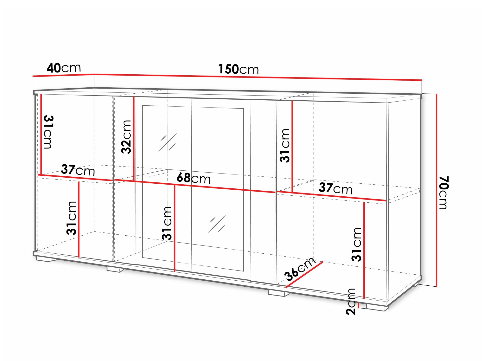 Skapis Torcame 102 (Balts + Glancēts balts)