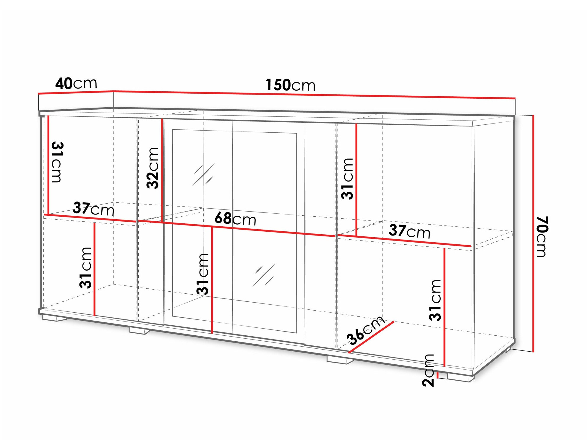 Skapis Torcame 102 (Melns)