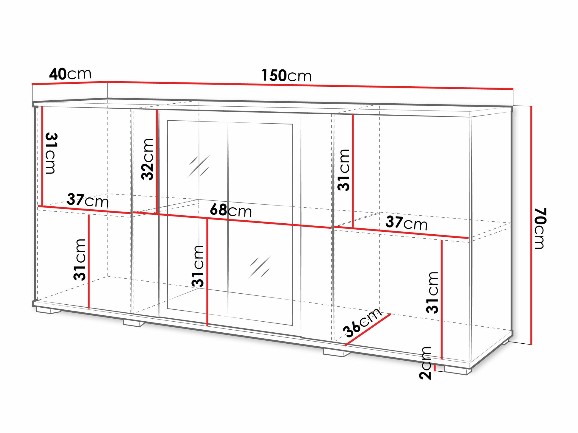 Skapis Torcame 102 (Melns)