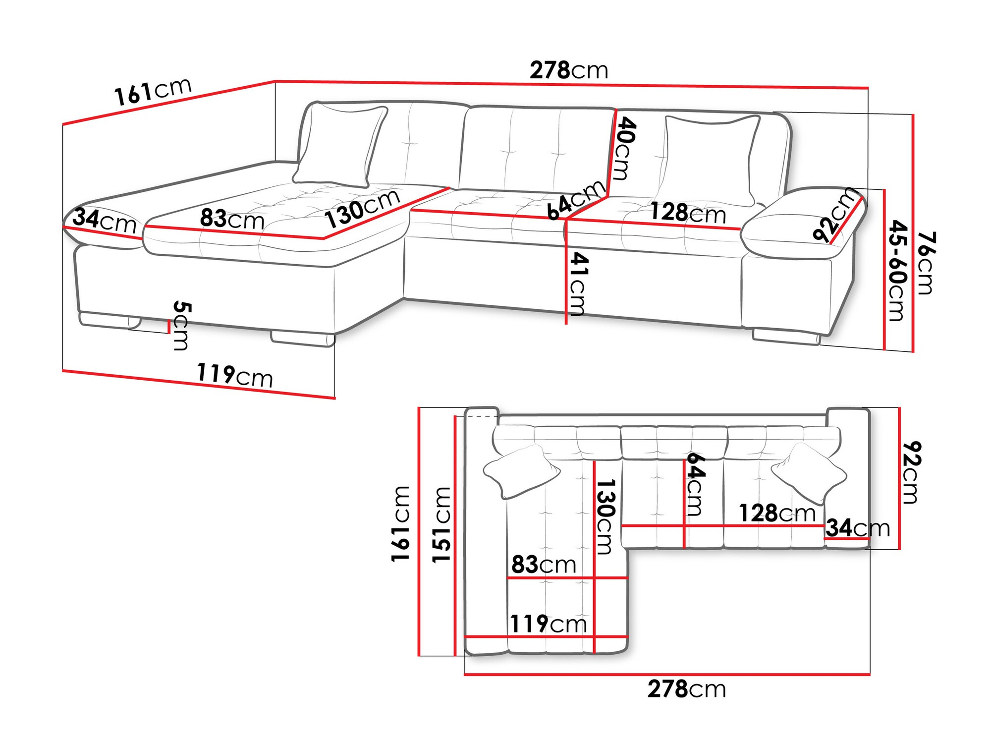 Угловой диван Comfivo 219 (Lux 06 + Lux 05)