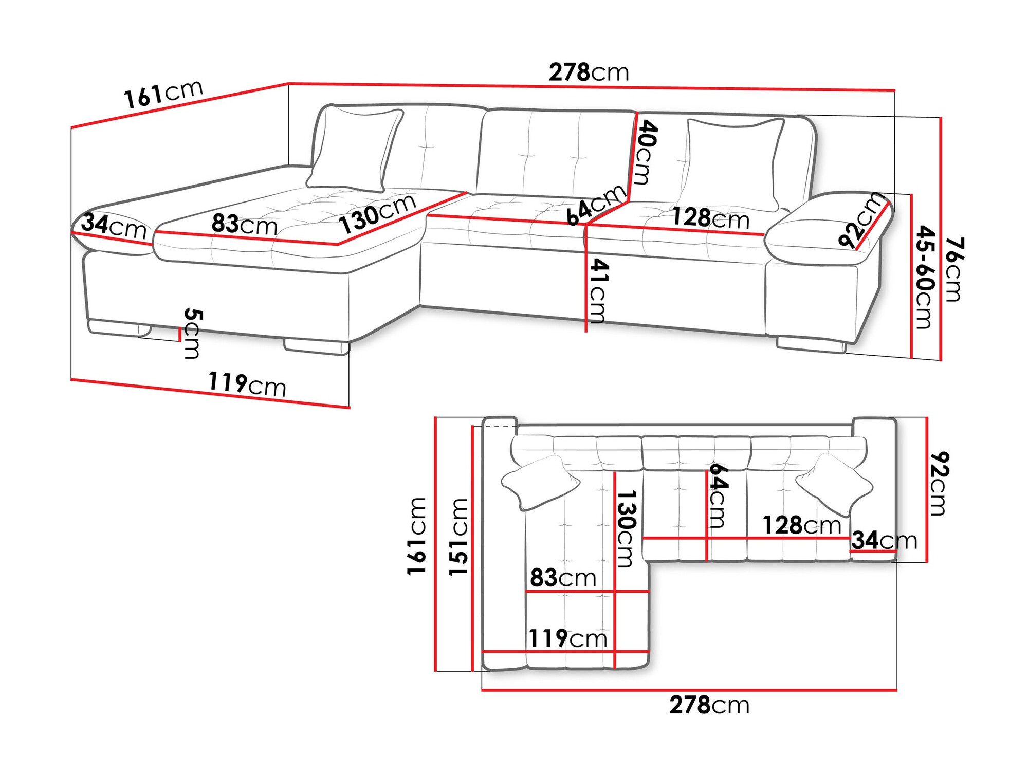 Угловой диван Comfivo 219 (Lux 06 + Lux 05)