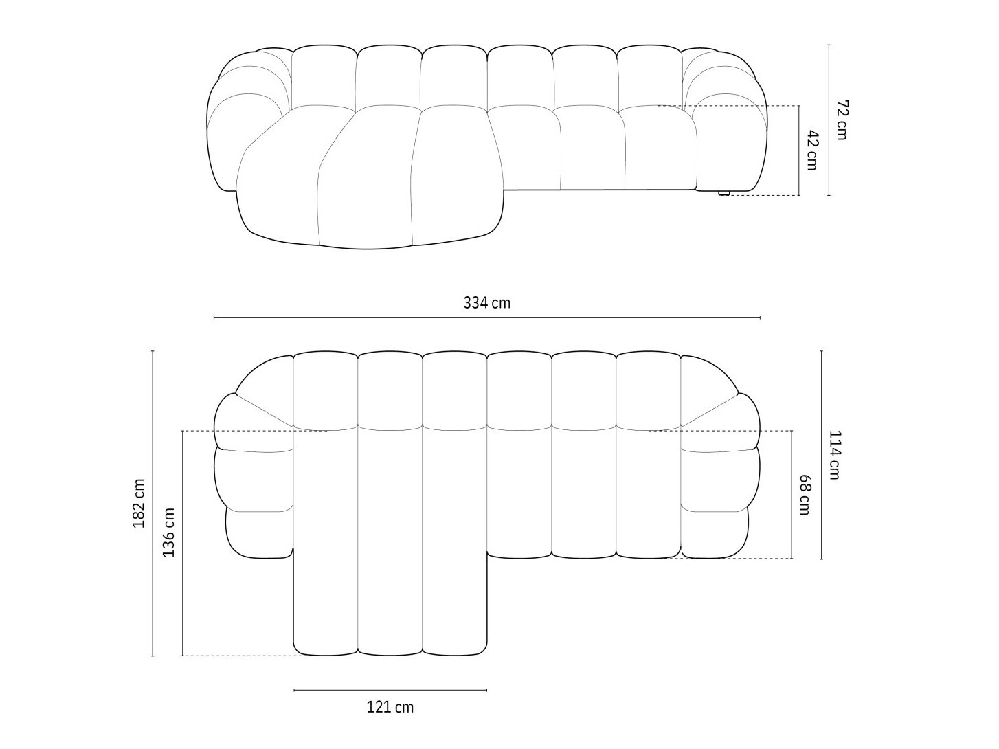 Stūra dīvāns Cirnolu 103 (Bubble 12)