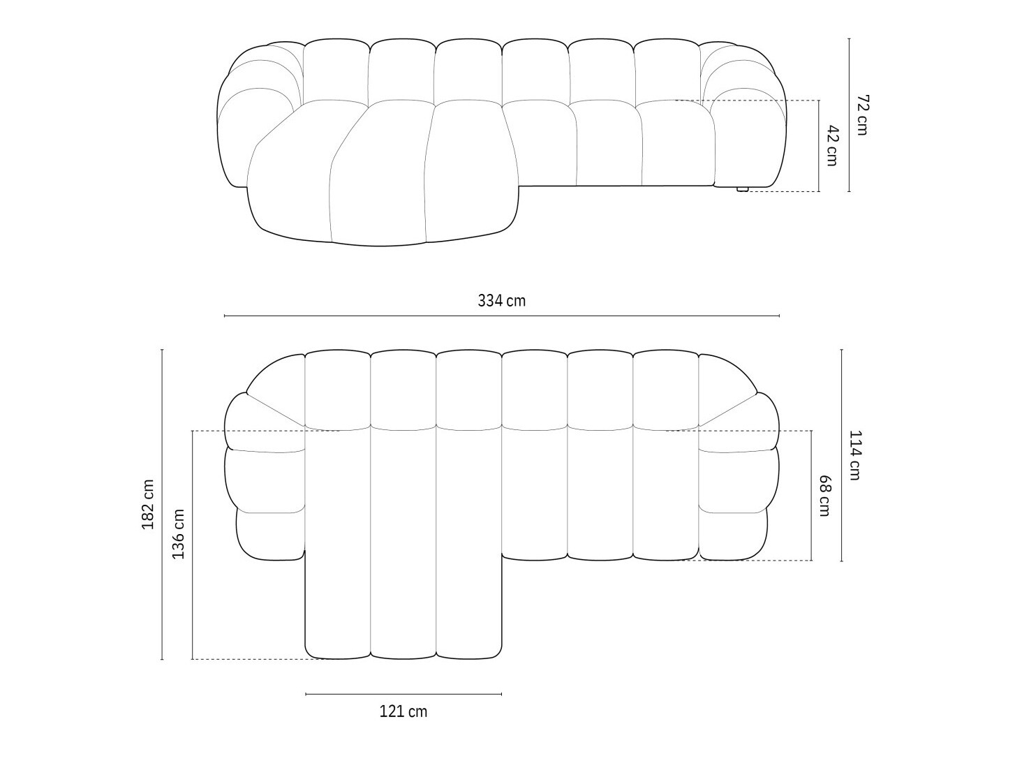 Stūra dīvāns Cirnolu 103 (Bubble 13)