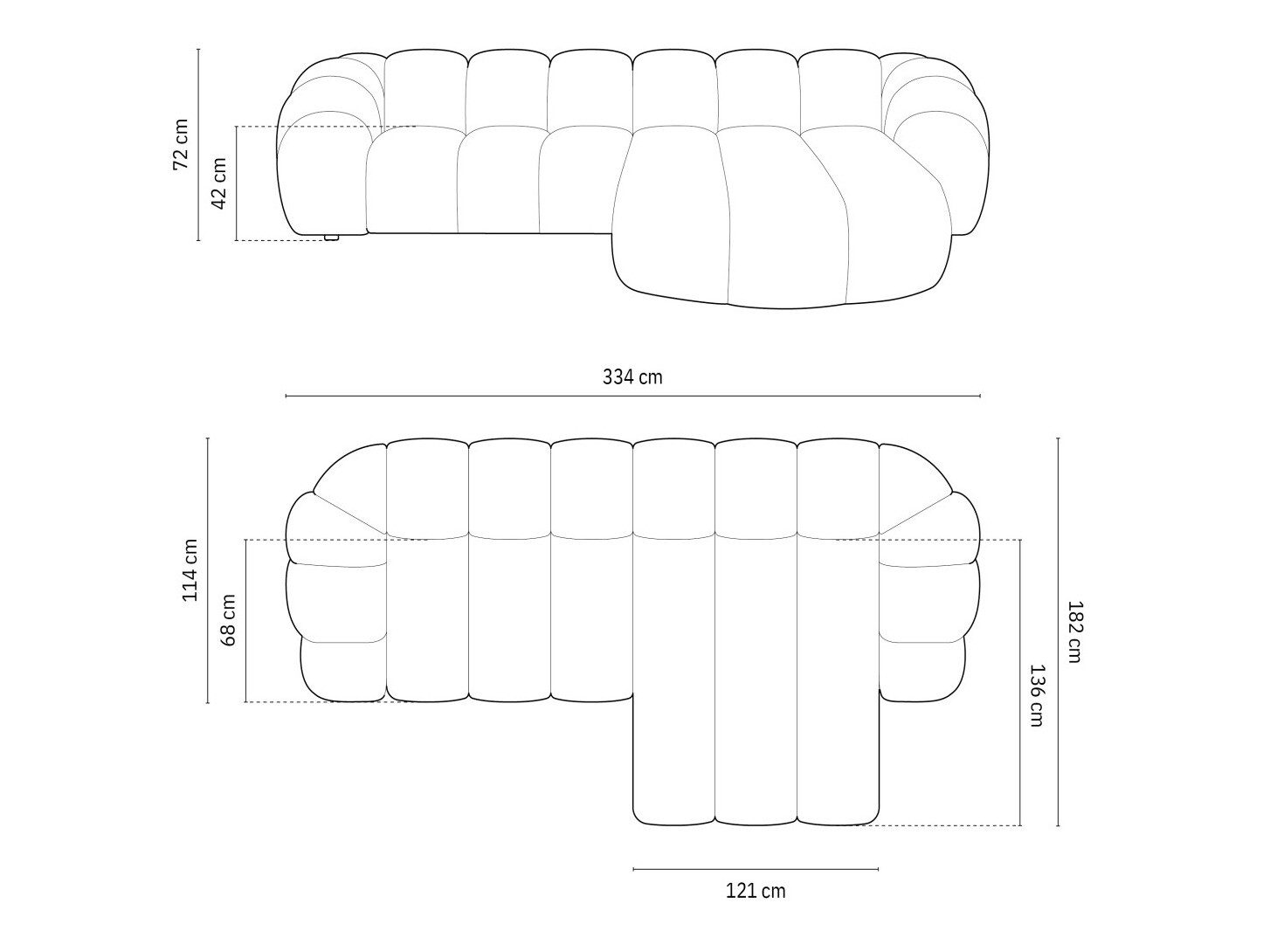 Stūra dīvāns Cirnolu 103 (Bubble 13)