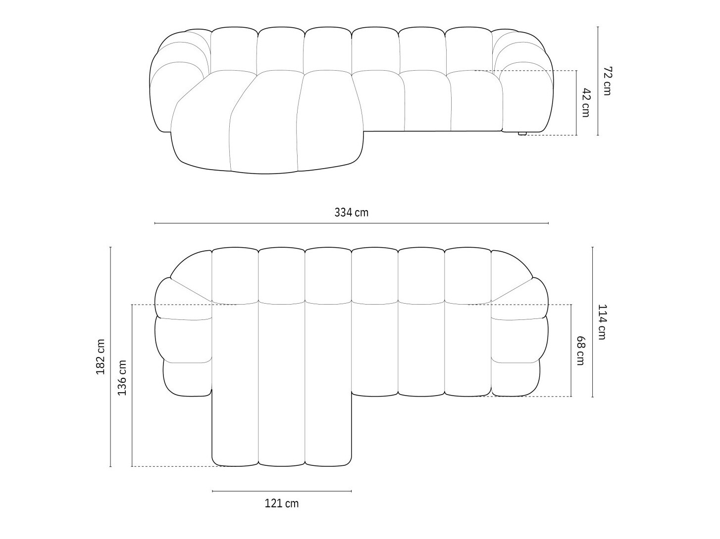Stūra dīvāns Cirnolu 103 (Bubble 15)