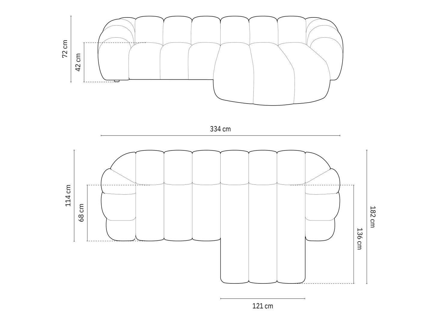 Stūra dīvāns Cirnolu 103 (Bubble 15)