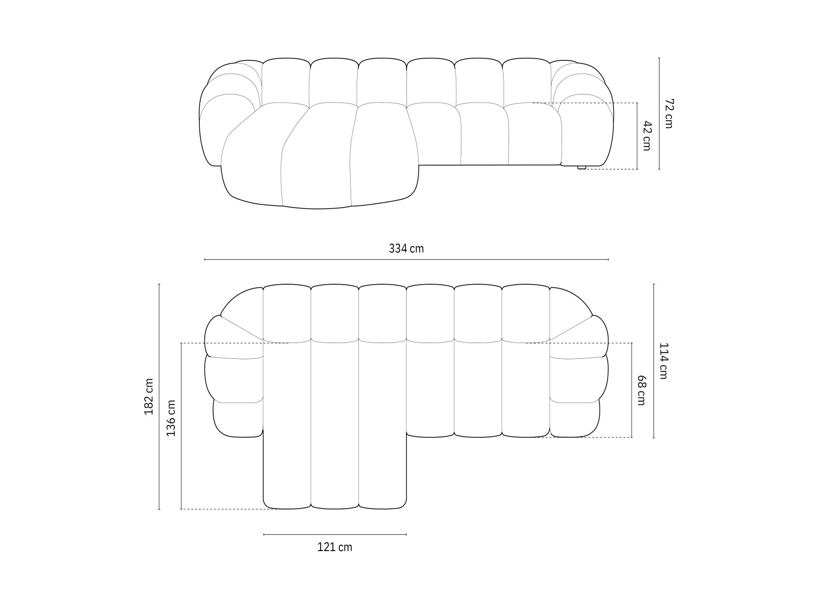 Stūra dīvāns Cirnolu 103 (Bubble 7)
