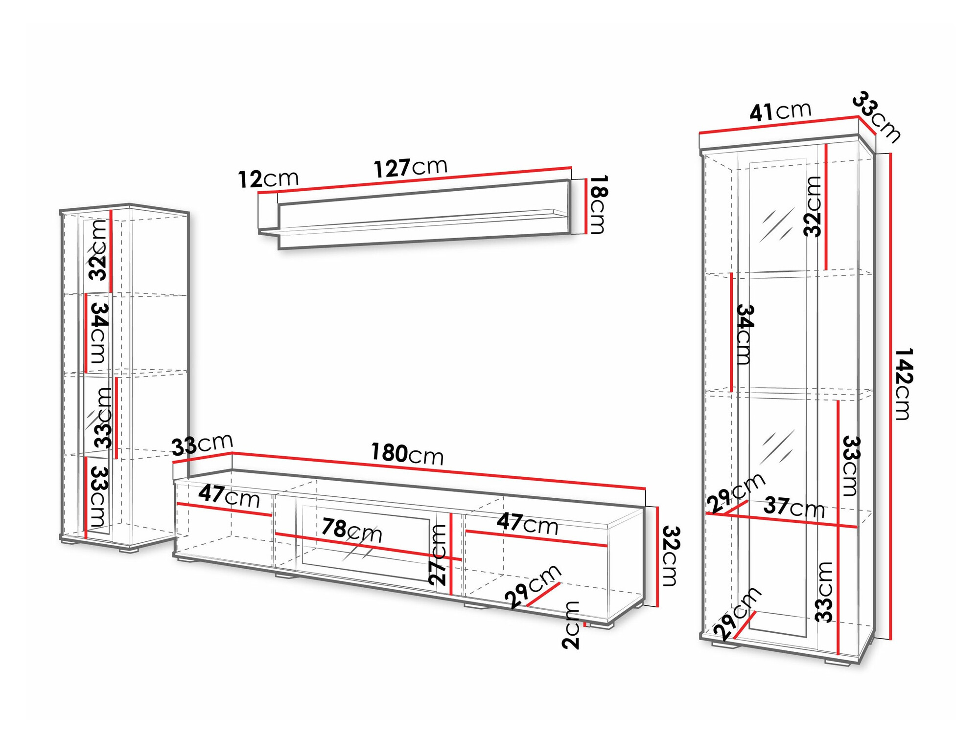 Viesistabas komplekts Torcame 103 (Balts + Glancēts balts)