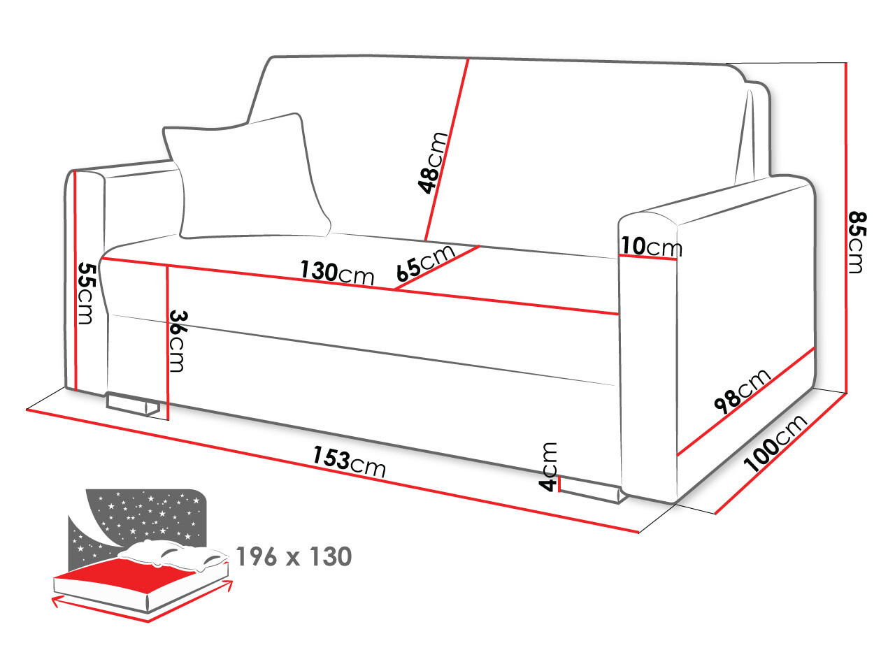 Диван-кровать Columbus 205 (Tilia 90)