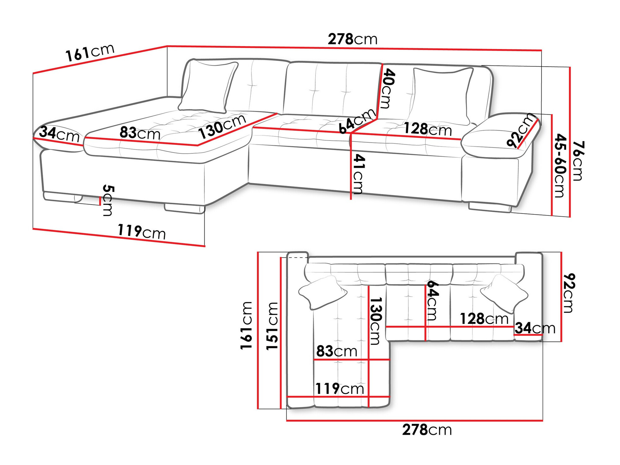Stūra dīvāns Comfivo 219 (Manila 16 + Manila 18)