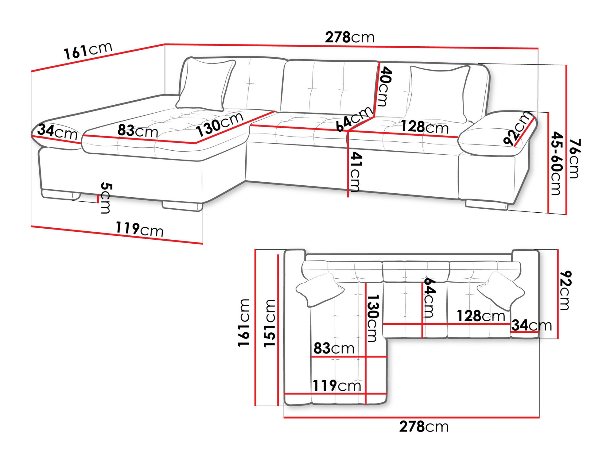 Stūra dīvāns Comfivo 219 (Manila 16 + Manila 18)