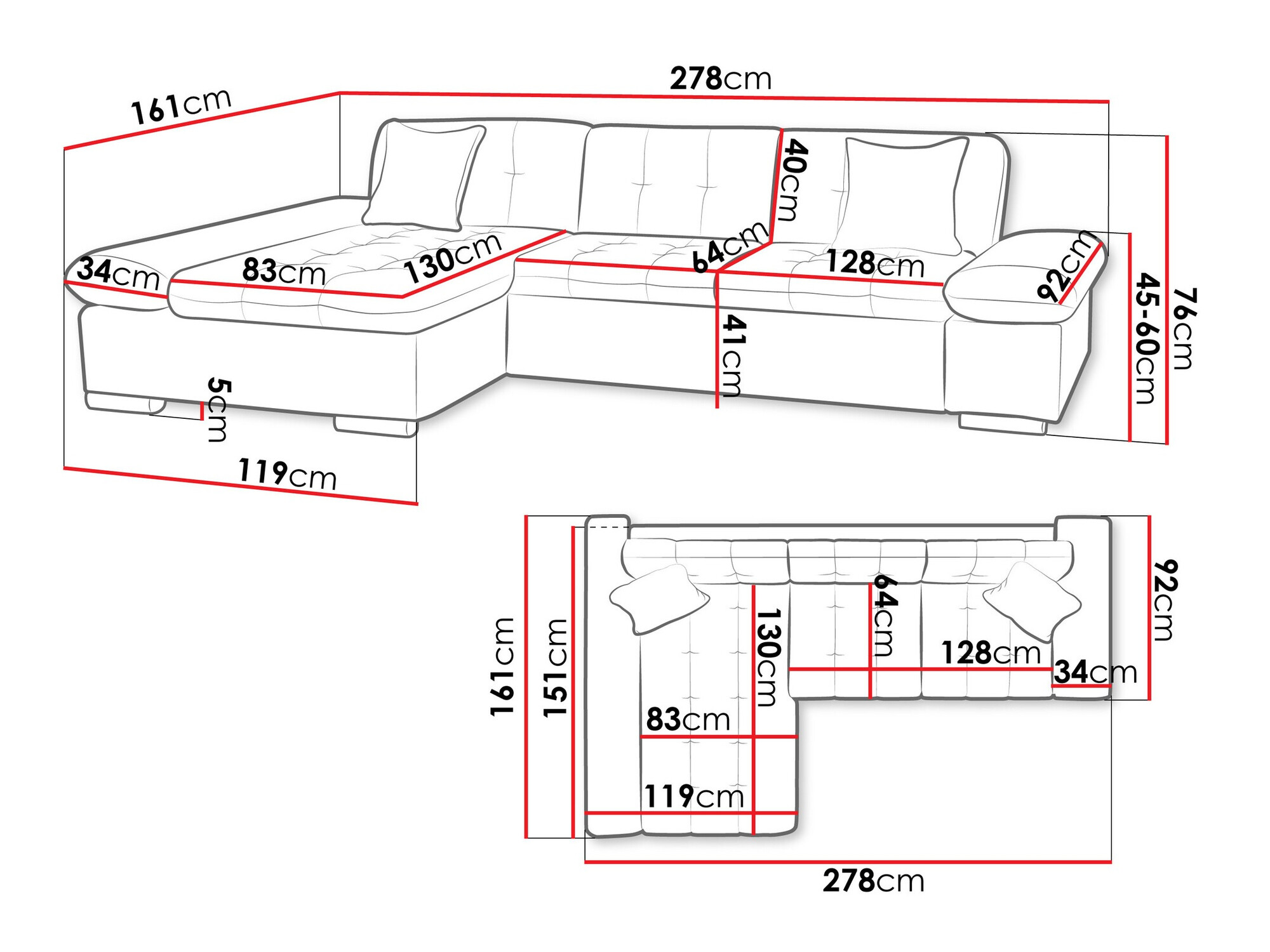 Угловой диван Comfivo 219 (Kronos 07 + Kronos 02 + Kronos 07)